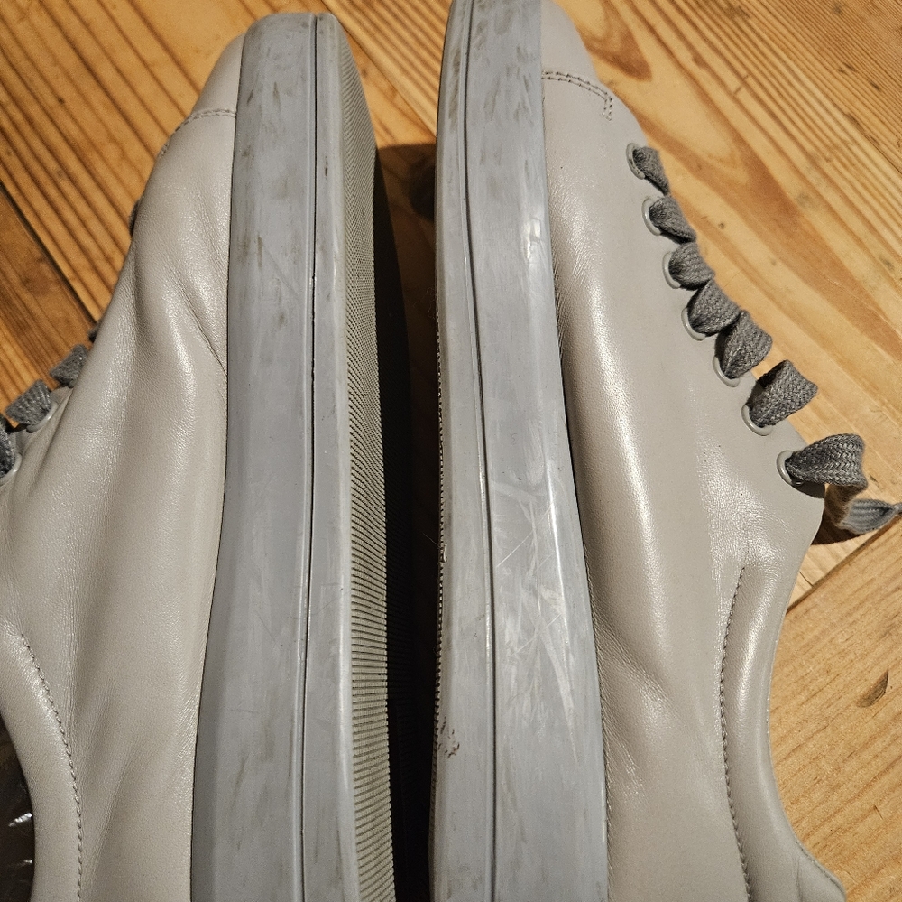 PRADA grey leather low sneakers - Picture 6 of 6